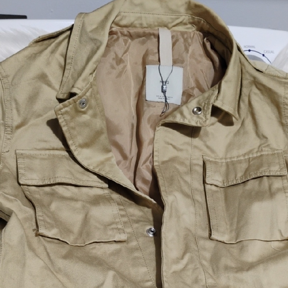 (X-58) Mango MNG Man Beige Utility Jacket Never Worn Sz.S - Picture 7 of 14